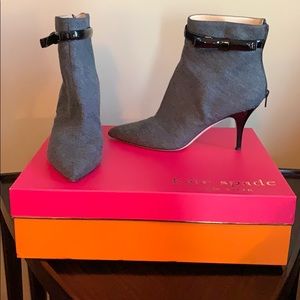 Kate Spade black/gray ankle bootie with box. 8.5
